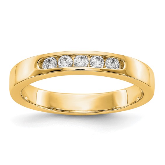 14k Yellow Gold 5-Stone (Holds 5-2.1mm Round) Channel Band Mounting (Closed)