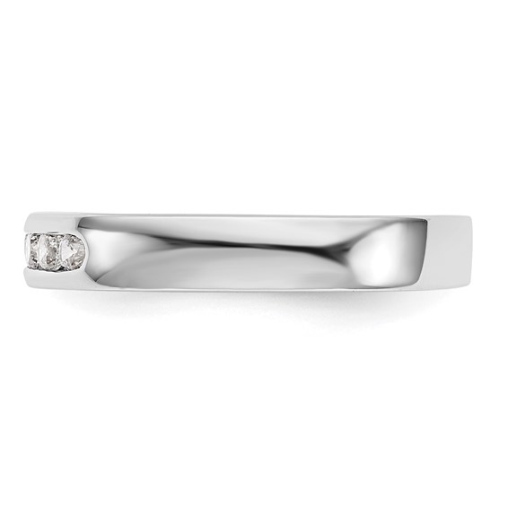 14k White Gold 5-Stone (Holds 5-2.3mm Round) Channel Band Mounting (Closed)