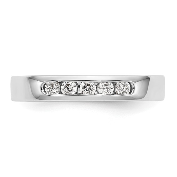 14k White Gold 5-Stone (Holds 5-2.3mm Round) Channel Band Mounting (Closed)