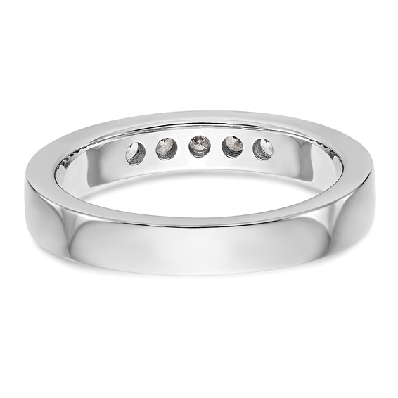 14k White Gold 5-Stone (Holds 5-2.3mm Round) Channel Band Mounting (Closed)