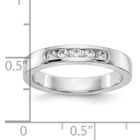 14k White Gold 5-Stone (Holds 5-2.3mm Round) Channel Band Mounting (Closed)