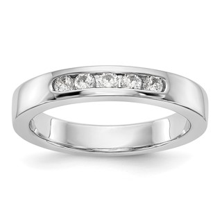 14k White Gold 5-Stone (Holds 5-2.3mm Round) Channel Band Mounting (Closed)