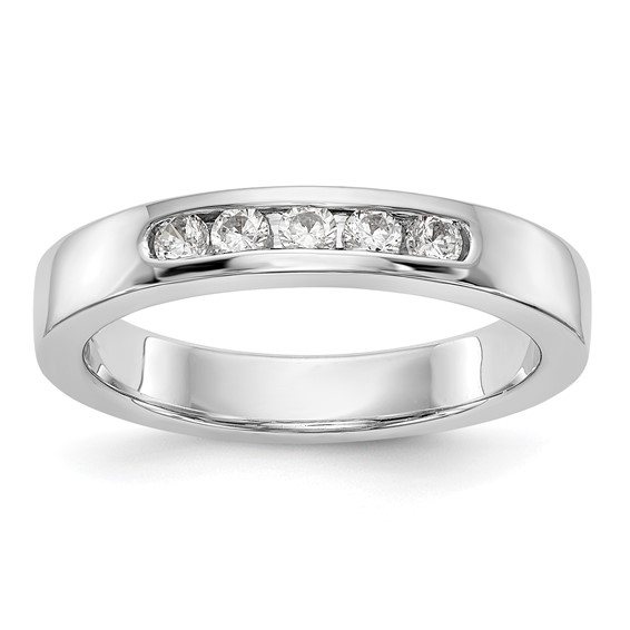 14k White Gold 5-Stone (Holds 5-2.3mm Round) Channel Band Mounting (Closed)