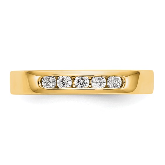 14k Yellow Gold 5-Stone (Holds 5-2.3mm Round) Channel Band Mounting (Closed)