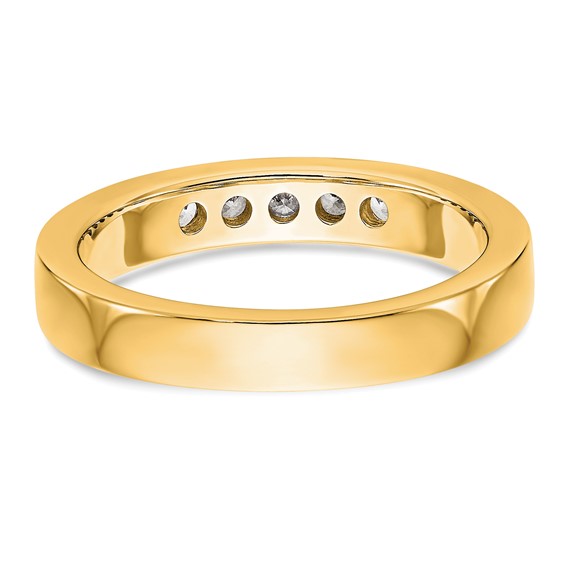 14k Yellow Gold 5-Stone (Holds 5-2.3mm Round) Channel Band Mounting (Closed)