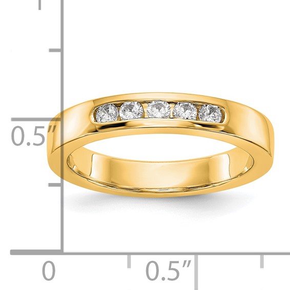 14k Yellow Gold 5-Stone (Holds 5-2.3mm Round) Channel Band Mounting (Closed)