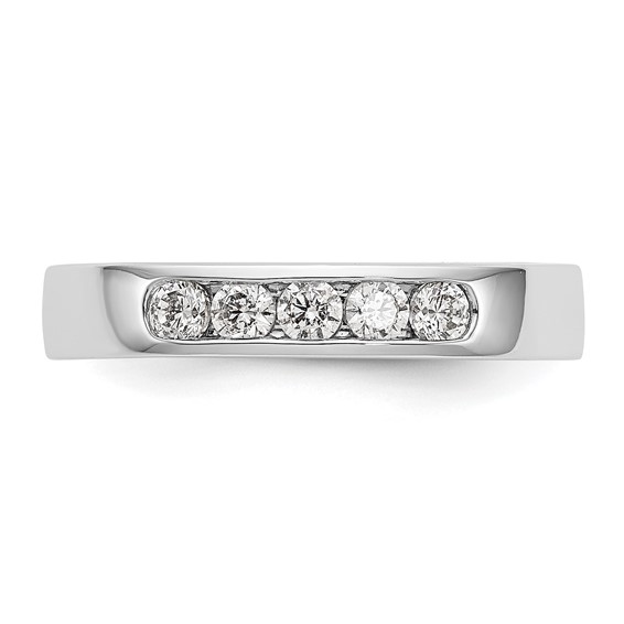 14k White Gold 5-Stone (Holds 5-2.5mm Round) Channel Band Mounting (Closed)
