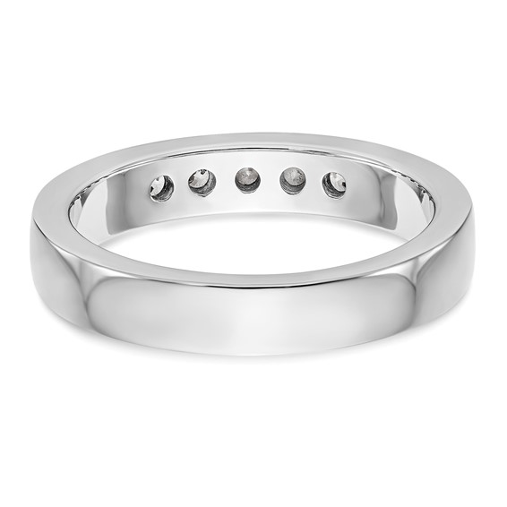 14k White Gold 5-Stone (Holds 5-2.5mm Round) Channel Band Mounting (Closed)