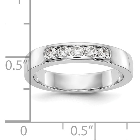 14k White Gold 5-Stone (Holds 5-2.5mm Round) Channel Band Mounting (Closed)
