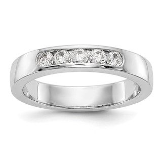 14k White Gold 5-Stone (Holds 5-2.5mm Round) Channel Band Mounting (Closed)