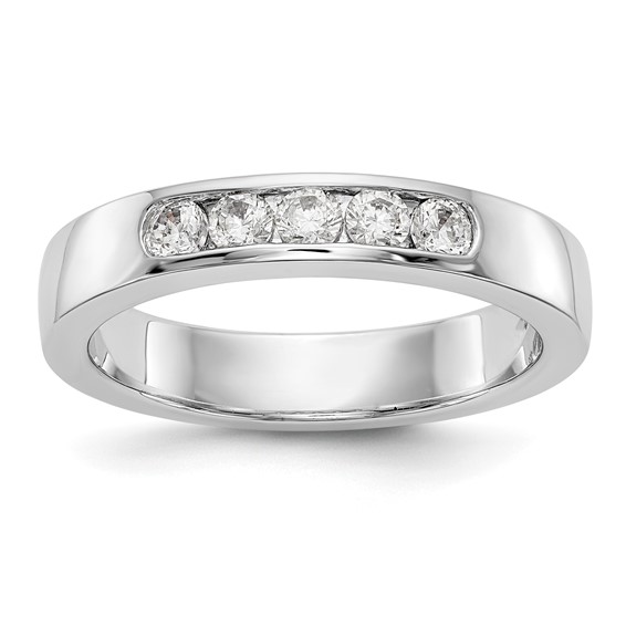 14k White Gold 5-Stone (Holds 5-2.5mm Round) Channel Band Mounting (Closed)