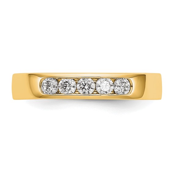 14k Yellow Gold 5-Stone (Holds 5-2.5mm Round) Channel Band Mounting (Closed)