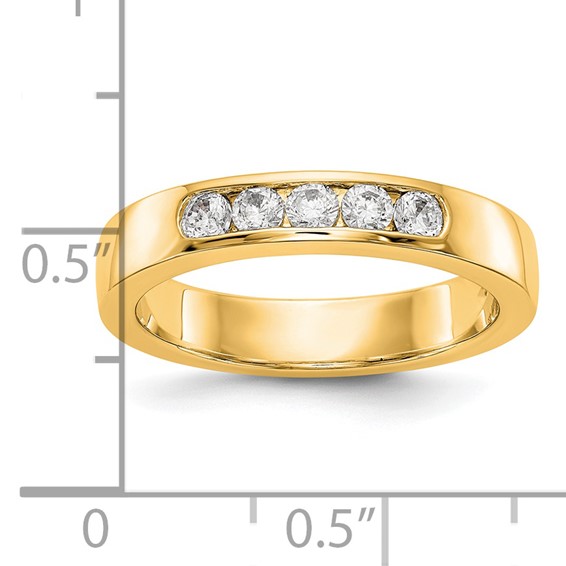 14k Yellow Gold 5-Stone (Holds 5-2.5mm Round) Channel Band Mounting (Closed)