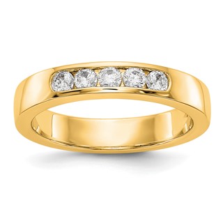 14k Yellow Gold 5-Stone (Holds 5-2.5mm Round) Channel Band Mounting (Closed)