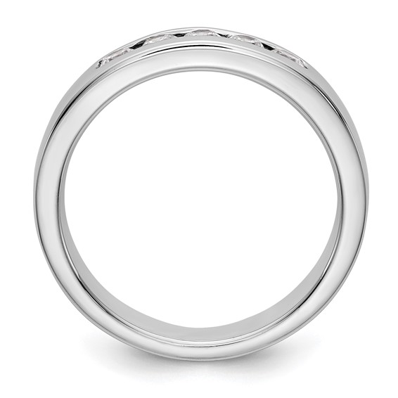 14k White Gold 5-Stone (Holds 5-2.6mm Round) Channel Band Mounting (Closed)