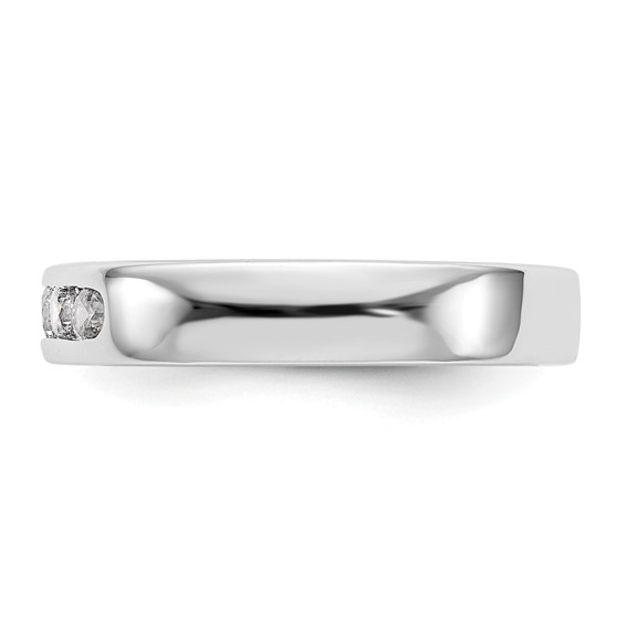 14k White Gold 5-Stone (Holds 5-2.6mm Round) Channel Band Mounting (Closed)