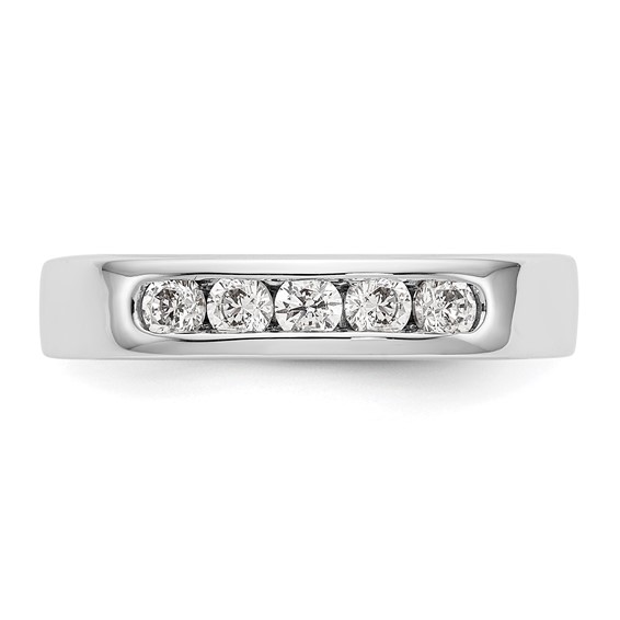 14k White Gold 5-Stone (Holds 5-2.6mm Round) Channel Band Mounting (Closed)