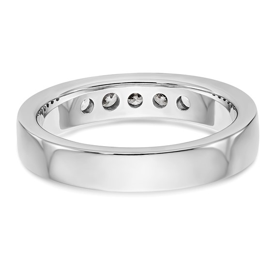 14k White Gold 5-Stone (Holds 5-2.6mm Round) Channel Band Mounting (Closed)