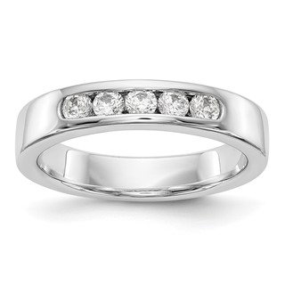 14k White Gold 5-Stone (Holds 5-2.6mm Round) Channel Band Mounting (Closed)