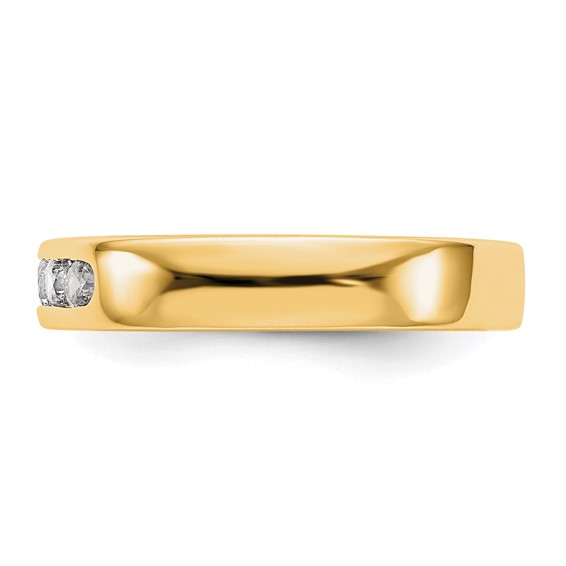 14k Yellow Gold 5-Stone (Holds 5-2.6mm Round) Channel Band Mounting (Closed)