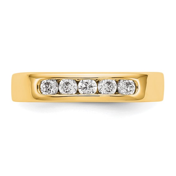14k Yellow Gold 5-Stone (Holds 5-2.6mm Round) Channel Band Mounting (Closed)