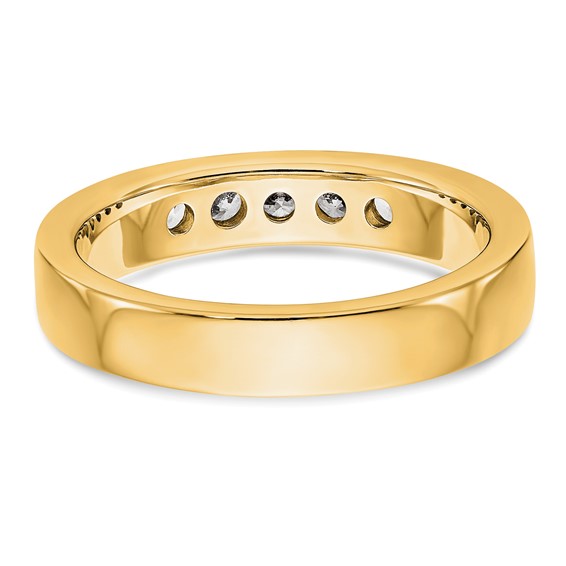 14k Yellow Gold 5-Stone (Holds 5-2.6mm Round) Channel Band Mounting (Closed)