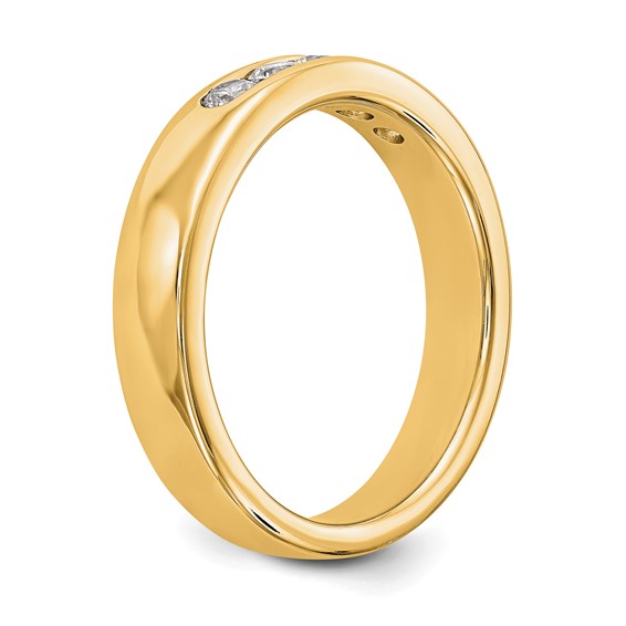 14k Yellow Gold 5-Stone (Holds 5-2.6mm Round) Channel Band Mounting (Closed)