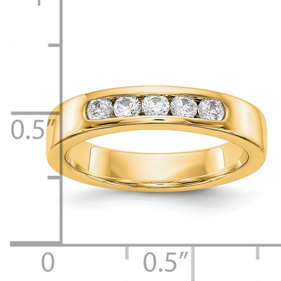 14k Yellow Gold 5-Stone (Holds 5-2.6mm Round) Channel Band Mounting (Closed)