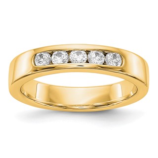 14k Yellow Gold 5-Stone (Holds 5-2.6mm Round) Channel Band Mounting (Closed)
