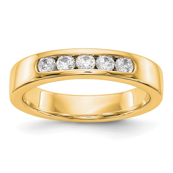 14k Yellow Gold 5-Stone (Holds 5-2.6mm Round) Channel Band Mounting (Closed)