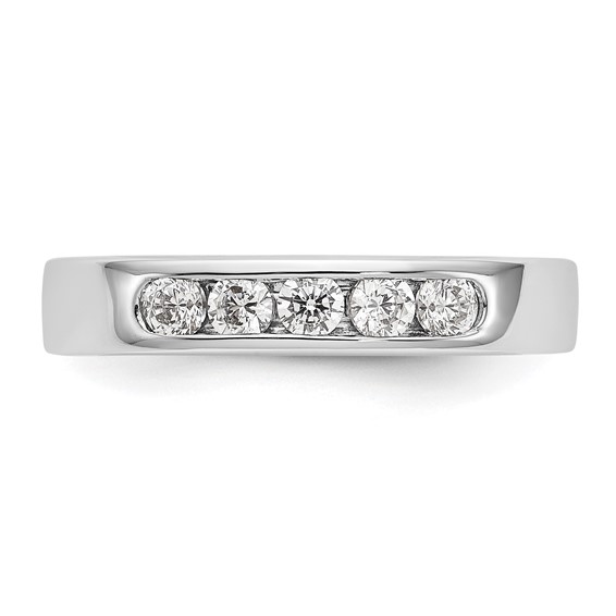 14k White Gold 5-Stone (Holds 5-2.7mm Round) Channel Band Mounting (Closed)
