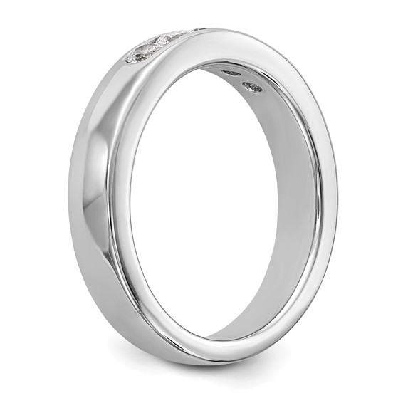 14k White Gold 5-Stone (Holds 5-2.7mm Round) Channel Band Mounting (Closed)