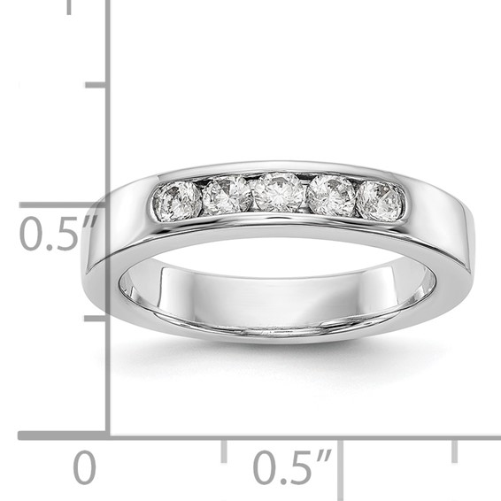 14k White Gold 5-Stone (Holds 5-2.7mm Round) Channel Band Mounting (Closed)