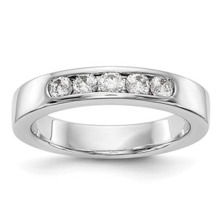14k White Gold 5-Stone (Holds 5-2.7mm Round) Channel Band Mounting (Closed)