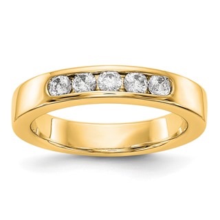 14k Yellow Gold 5-Stone (Holds 5-2.7mm Round) Channel Band Mounting (Closed)