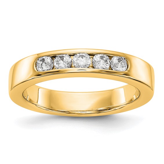 14k Yellow Gold 5-Stone (Holds 5-2.7mm Round) Channel Band Mounting (Closed)