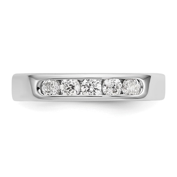 14k White Gold 5-Stone (Holds 5-2.8mm Round) Channel Band Mounting (Closed)