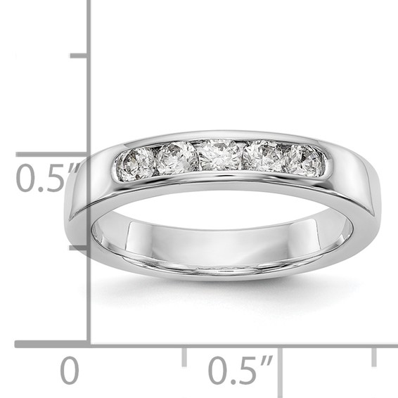 14k White Gold 5-Stone (Holds 5-2.8mm Round) Channel Band Mounting (Closed)