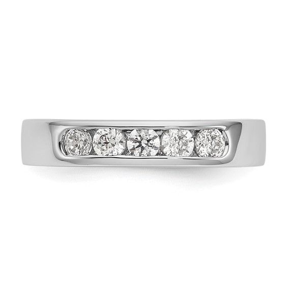 14k White Gold 5-Stone (Holds 5-2.9mm Round) Channel Band Mounting (Closed)