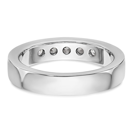 14k White Gold 5-Stone (Holds 5-2.9mm Round) Channel Band Mounting (Closed)