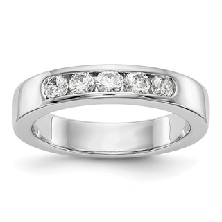 14k White Gold 5-Stone (Holds 5-2.9mm Round) Channel Band Mounting (Closed)