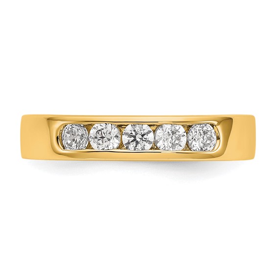 14k Yellow Gold 5-Stone (Holds 5-2.9mm Round) Channel Band Mounting (Closed)