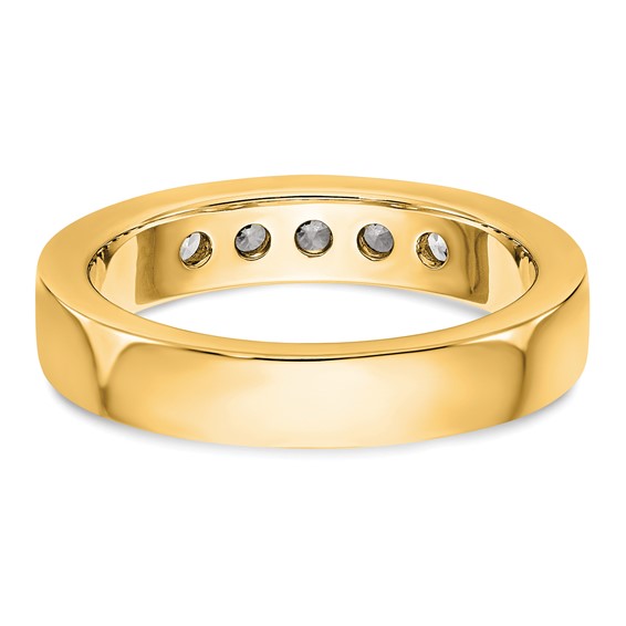 14k Yellow Gold 5-Stone (Holds 5-2.9mm Round) Channel Band Mounting (Closed)