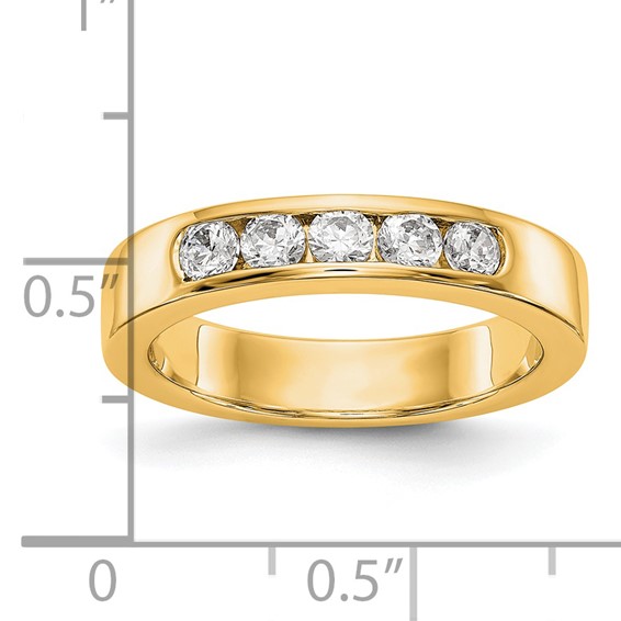 14k Yellow Gold 5-Stone (Holds 5-2.9mm Round) Channel Band Mounting (Closed)