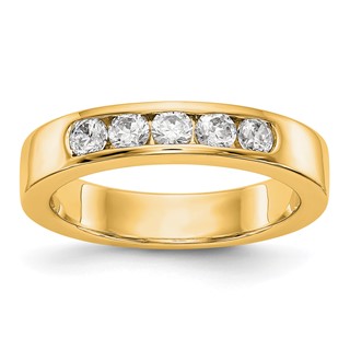14k Yellow Gold 5-Stone (Holds 5-2.9mm Round) Channel Band Mounting (Closed)