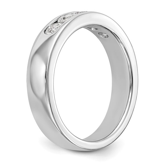 14k White Gold 5-Stone (Holds 5-3.1mm Round) Channel Band Mounting (Closed)