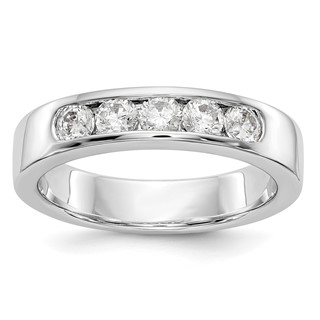 14k White Gold 5-Stone (Holds 5-3.1mm Round) Channel Band Mounting (Closed)