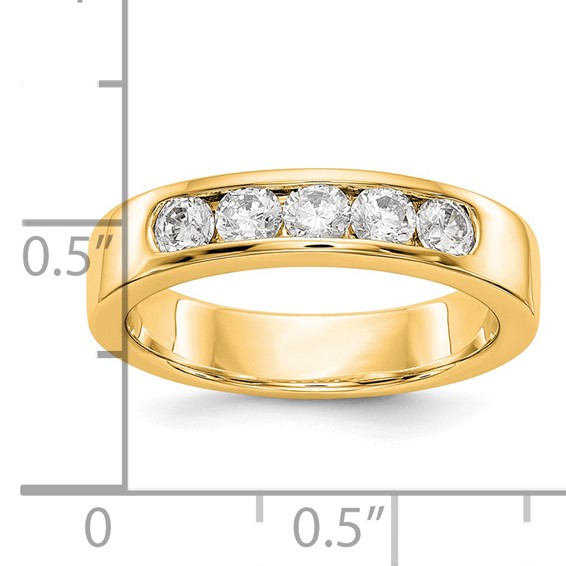 14k Yellow Gold 5-Stone (Holds 5-3.1mm Round) Channel Band Mounting (Closed)