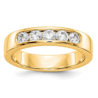 14k Yellow Gold 5-Stone (Holds 5-3.1mm Round) Channel Band Mounting (Closed)