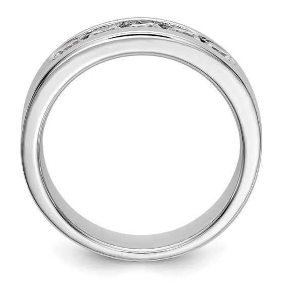 14k White Gold 5-Stone (Holds 5-3.4mm Round) Channel Band Mounting (Closed)